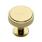 M Marcus Heritage Brass Stepped Disc Design Cabinet Knob with Rose 32mm 